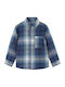 Kids Checked Shirt Long Sleeve Blue