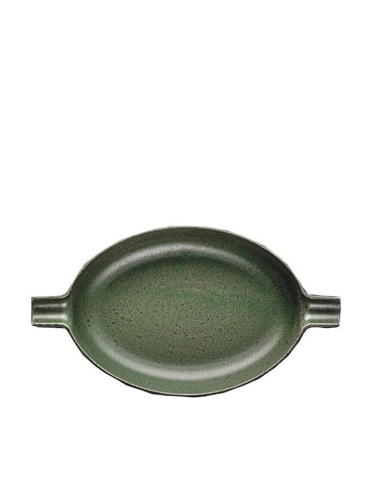 Servierplatte Oval aus Porzellan Grün 31x17cm 1Stück