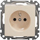 Schneider Electric Sedna Design Μονή Χωνευτή Πρίζα Ρεύματος Μπεζ