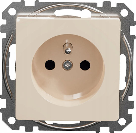 Schneider Electric Sedna Design Μονή Χωνευτή Πρίζα Ρεύματος Μπεζ