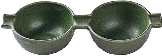 Porcelain Dessert Divided Serving Plate Green 8x23cm