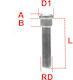 Autoschraubenmuttern M12x1,5 Polyspheno:12 20mm Länge 70mm M1215re70h