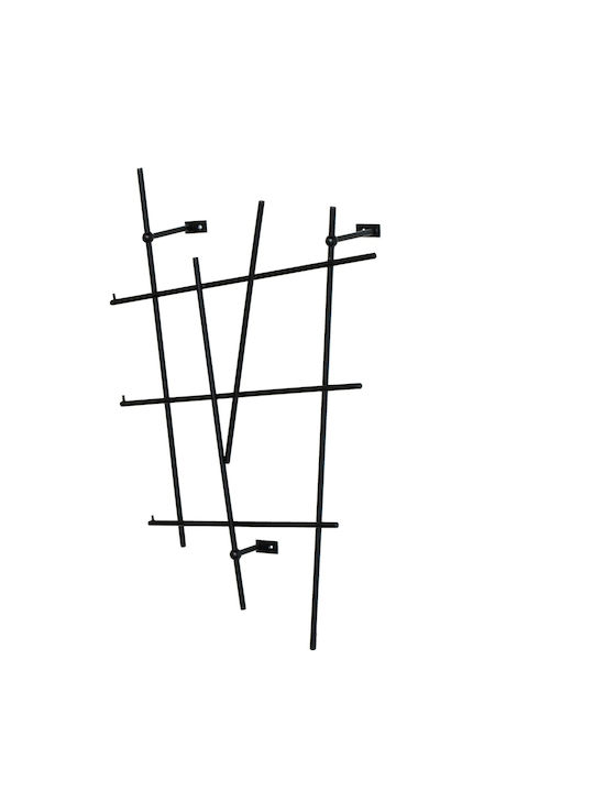 Art and Metal Agățător De Perete Metalic Negru 55x12x75cm