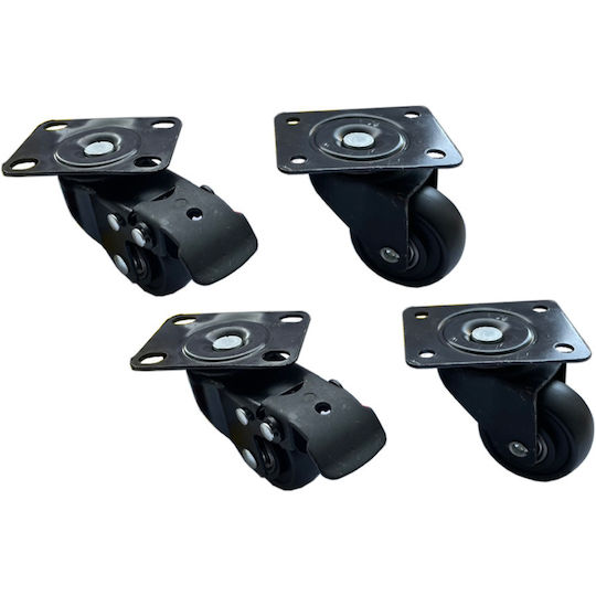 Xcab Set Patru Roți Accesorii Pentru Dulapuri Rack Metalice Xcab Negru
