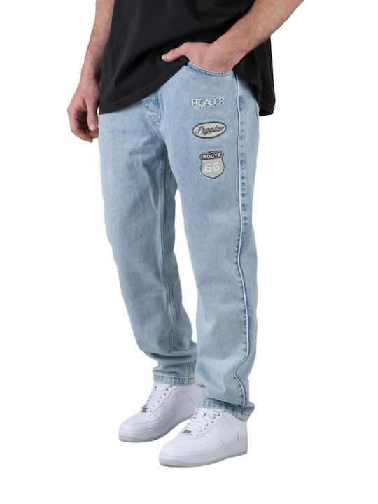 Hose in Weitem Schnitt Washed Blue