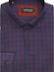 Long Sleeve Regular Fit Checked Shirt in Dark Blue
