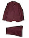 Men's Suit with Vest Bordeaux/Wine