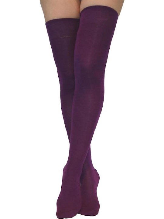 Dimi Socks Women's Solid Color Socks Purple