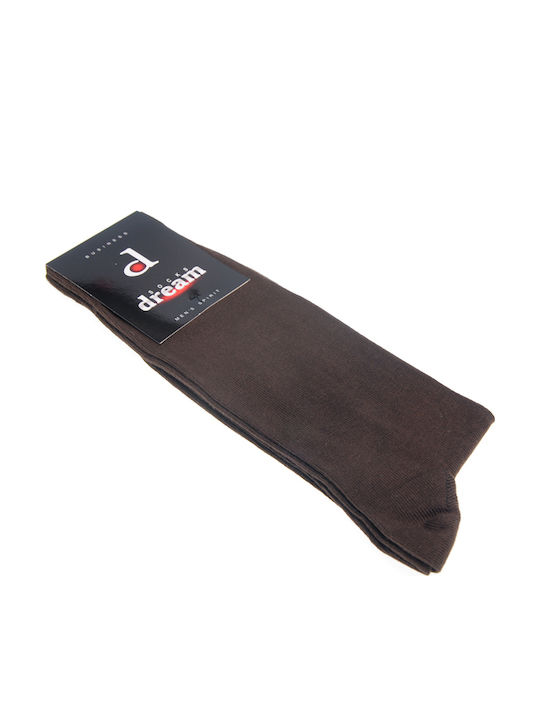 Dream Socks Ανδρικές Μονόχρωμες Κάλτσες Καφέ