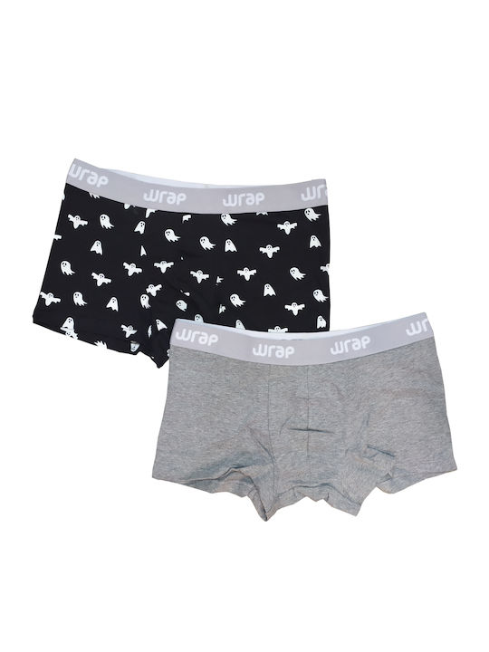 Men's Boxers grey/black with Patterns 2Pack
