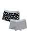 Men's Boxers grey/black with Patterns 2Pack