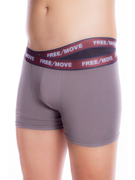 Free Move Men's Boxers 2Pack Cigar-Black