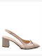 Leather Pink Heels with Strap