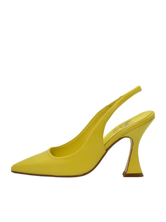 Leather Yellow High Heels