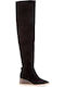 Leder Damenstiefel Schwarz