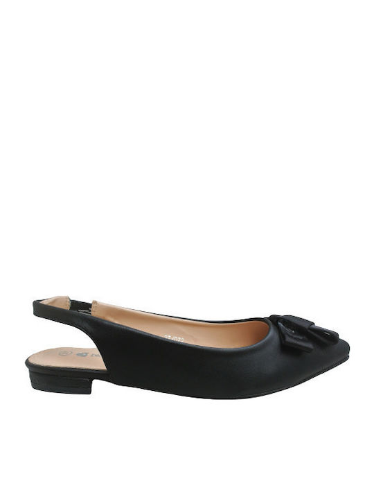 Pointy Slingback Ballerinas Black