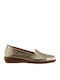 Δερμάτινα Γυναικεία Loafers σε Χρυσό Χρώμα