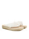 Leather Women's Flat Sandals in White Color