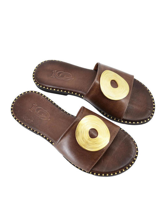 Dermatina 100 Sandale Casual Damă de Piele Maro