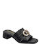 Mules with Chunky High Heel in Black Color
