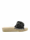 Women's Leather Platform Wedge Sandals Black