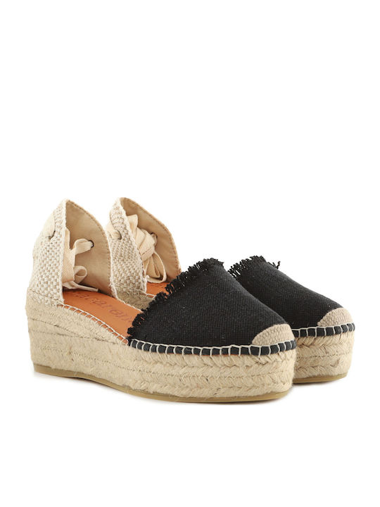Macarena Women's Fabric Platform Espadrilles Black