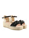 Jaki 10 Women's Leather Ankle Strap Platforms Black