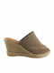 Medilerrarea Women's Leather Platform Wedge Sandals Beige