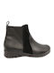 Leather Women's Ankle Boots Platform Black