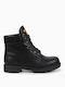Leder Stiefeletten Damen Schwarz