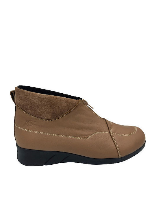 Leder Stiefeletten Damen Braun