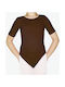 Kids' Short Sleeve Bodysuit Cotton Lycra Greek Made Brown