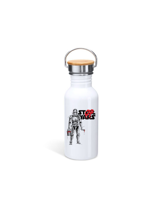 Water Bottle Stainless Steel 650ml White