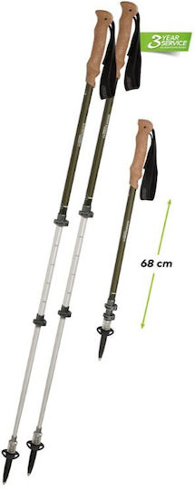 Komperdell Pair of Telescopic Carbon Fiber Fast Lock Trekking Poles with 3 Sections Black 221gr