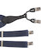 Men's Blue Suspenders Leather Details