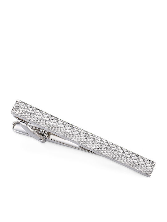 Steel Tie Clip Silver Men's 6x0.5cm
