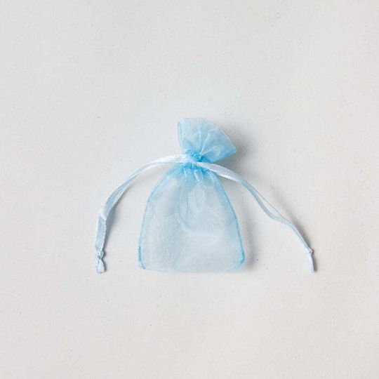 Reissack Organza Set/10 5x7,6cm Blau