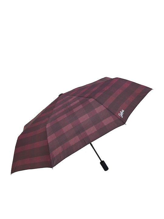 Unisex Windproof Automatic Umbrella Compact Red
