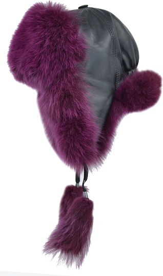 Earflap Γυναικείος Σκούφος Πλεκτός σε Μωβ χρώμα