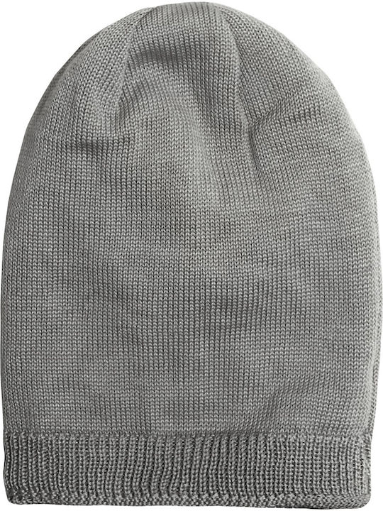 Beanie Unisex Σκούφος Πλεκτός σε Γκρι χρώμα