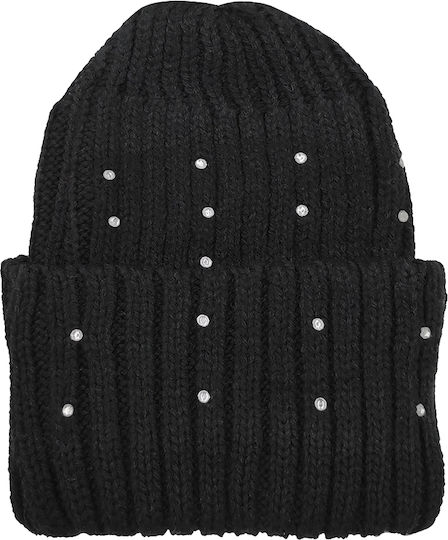 Beanie Beanie with Rib Knit in Black color