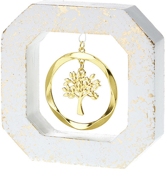 Ceramic Tree of Life Circle Gold 10x10x2.2cm K441 Nv23-30-00001-441