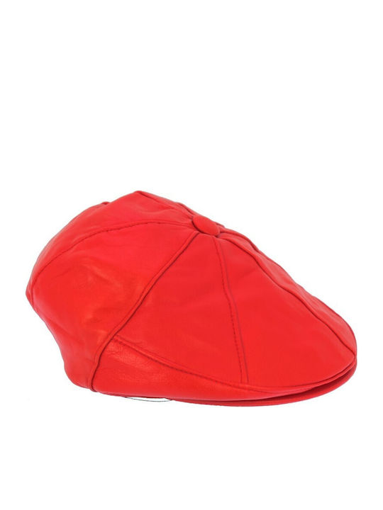 Annie Leather Frauen Leder Hut Kappe Rot