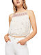 Women's Summer Crop Top Cotton with Straps Ivory Coast