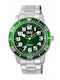 Q&Q Sport Men's Watch 45mm Battery with Silver Stainless Steel Bracelet