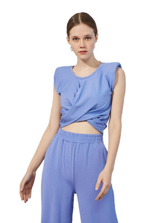 Women's Summer Crop Top Sleeveless Lavender