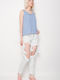 Hoch tailliert Damenjeans mit Rissen Blue