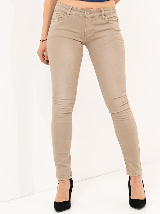 Damen Chino Hose in Schlanker Passform Beige