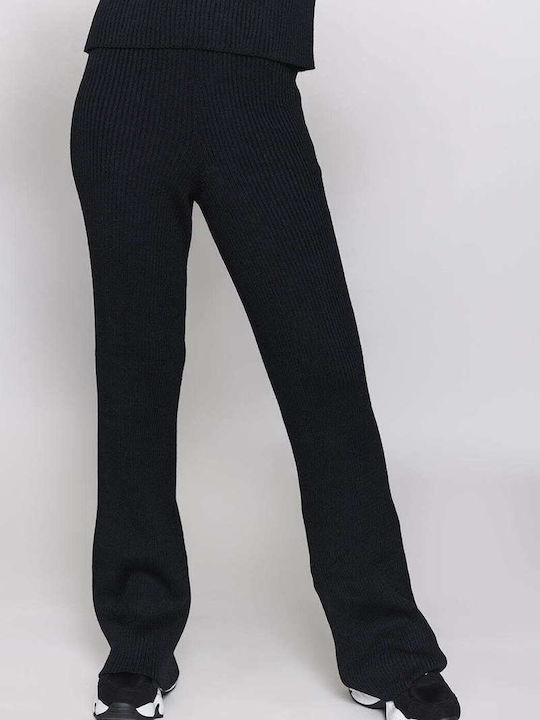 Christelle Nima Damen Hochbund Stoff Palazzohose Loose Fit Black