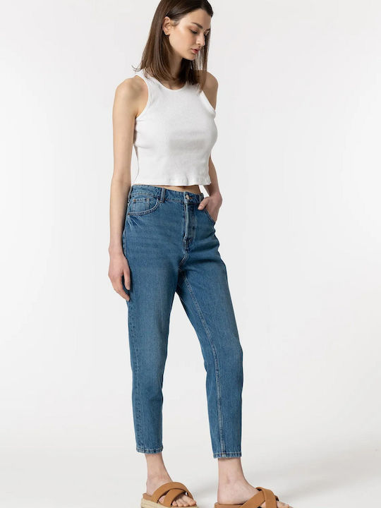 Ψηλόμεσο Γυναικείο Jean Παντελόνι σε Mom Εφαρμογή Blue